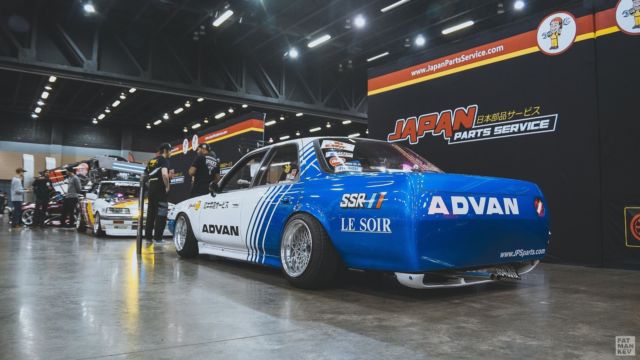 1991 White/Blue Toyota Cresta 1G-FE 15" SSR Formula Mesh Longnose Shaved Rear Show Car