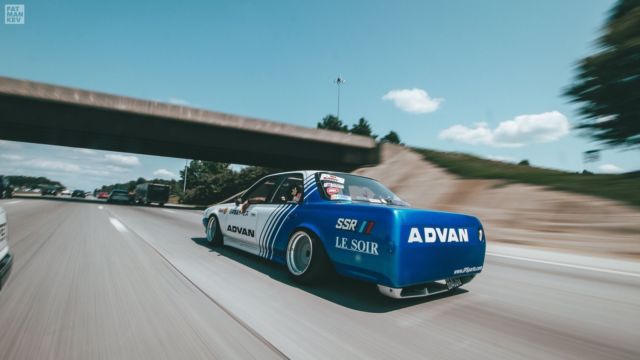 1991 White/Blue Toyota Cresta 1G-FE 15" SSR Formula Mesh Longnose Shaved Rear Show Car