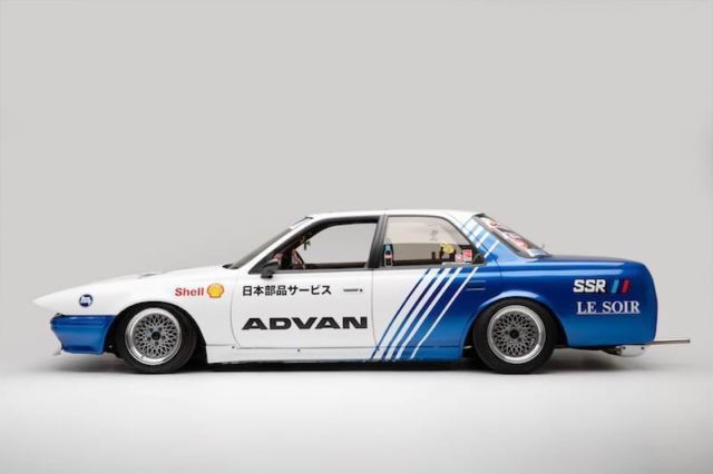 1991 White/Blue Toyota Cresta 1G-FE 15" SSR Formula Mesh Longnose Shaved Rear Show Car