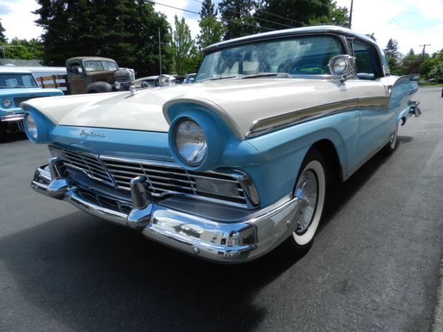 1957 Starmist Blue and Colonial White Ford Fairlane Retractable Hardtop Convertible