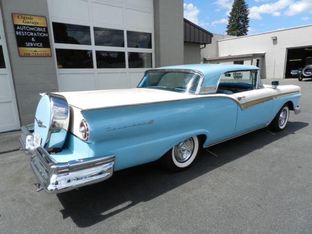 1957 Starmist Blue and Colonial White Ford Fairlane Retractable Hardtop Convertible