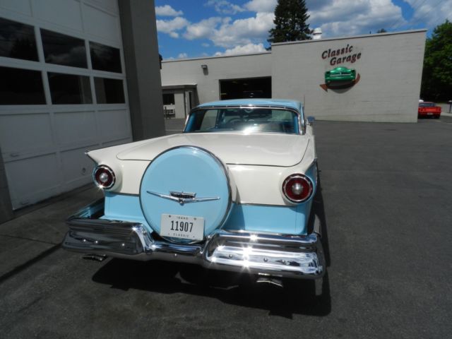 1957 Starmist Blue and Colonial White Ford Fairlane Retractable Hardtop Convertible