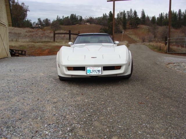 1982 White with red pinstriping Chevrolet Corvette Coupe