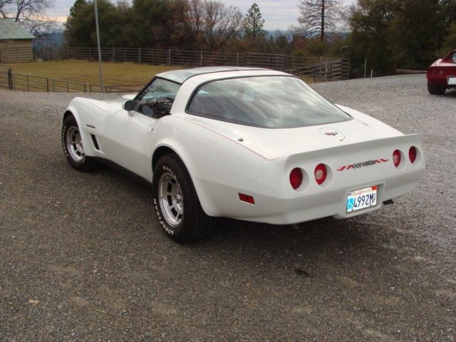 1982 White with red pinstriping Chevrolet Corvette Coupe