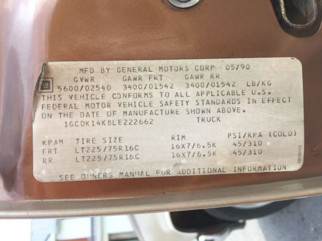 1990 Gold, Brown, Beige Chevrolet C/K Pickup 1500 Standard Cab Pickup