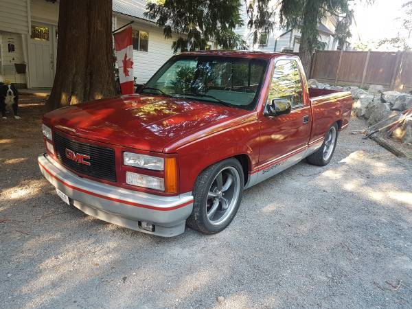 1991 Burgundy GMC Sierra 1500 Standard Cab Pickup
