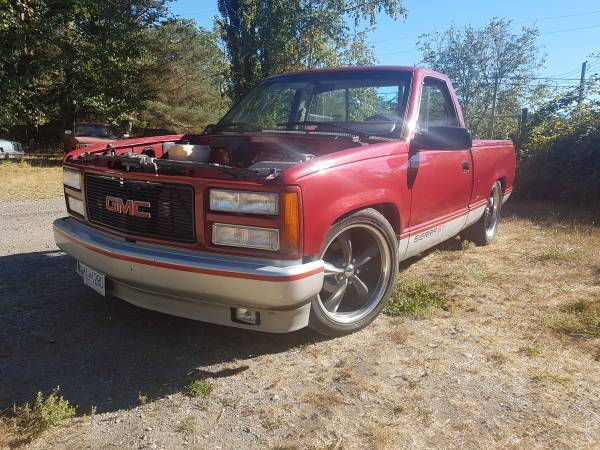 1991 Burgundy GMC Sierra 1500 Standard Cab Pickup