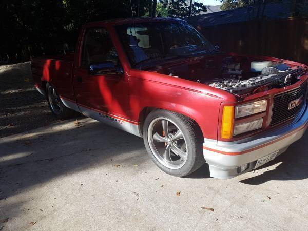 1991 Burgundy GMC Sierra 1500 Standard Cab Pickup