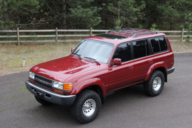 1992 Maroon Toyota Land Cruiser SUV