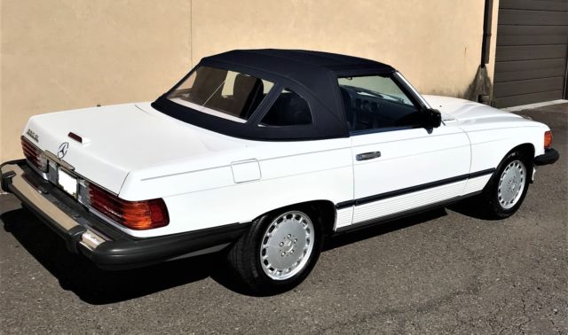 1989 White Mercedes-Benz SL-Class Convertible