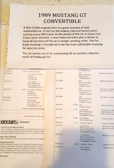 1989 White Ford Mustang