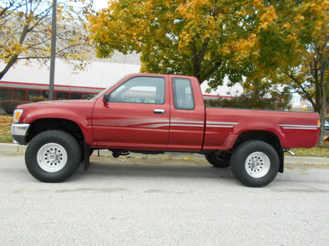 1991 Red Toyota Tacoma Extended Cab Pickup