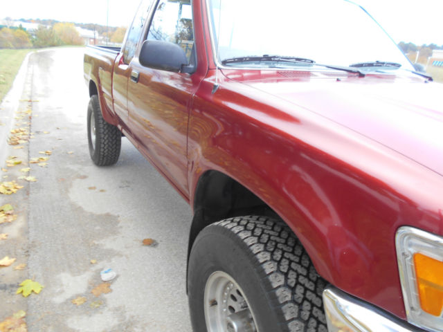 1991 Red Toyota Tacoma Extended Cab Pickup