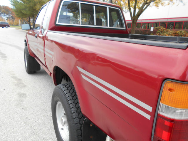 1991 Red Toyota Tacoma Extended Cab Pickup