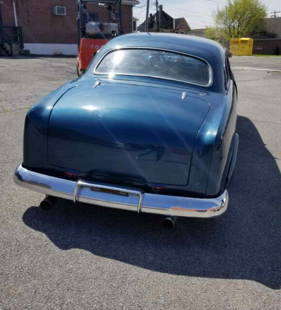 1949 Blue Ford Lowered and Chopped Custom Coupe