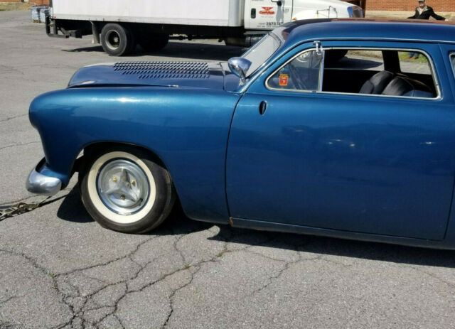 1949 Blue Ford Lowered and Chopped Custom Coupe