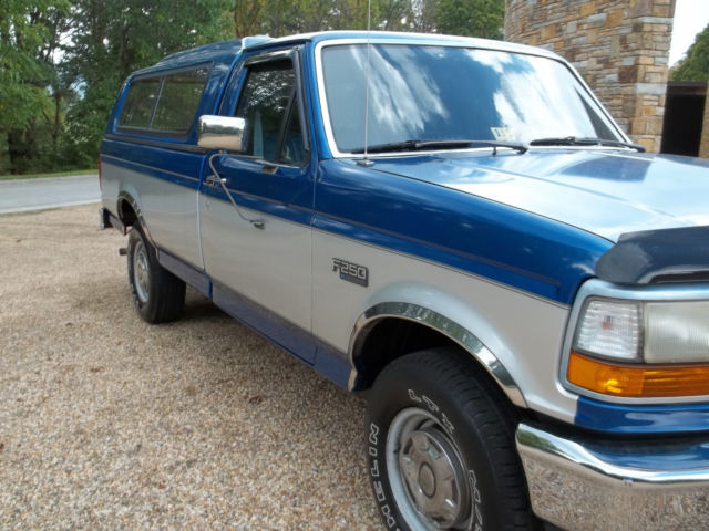1993 Blue Ford F-250 Standard Cab Pickup