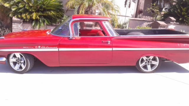 1959 red Chevrolet El Camino pick-up