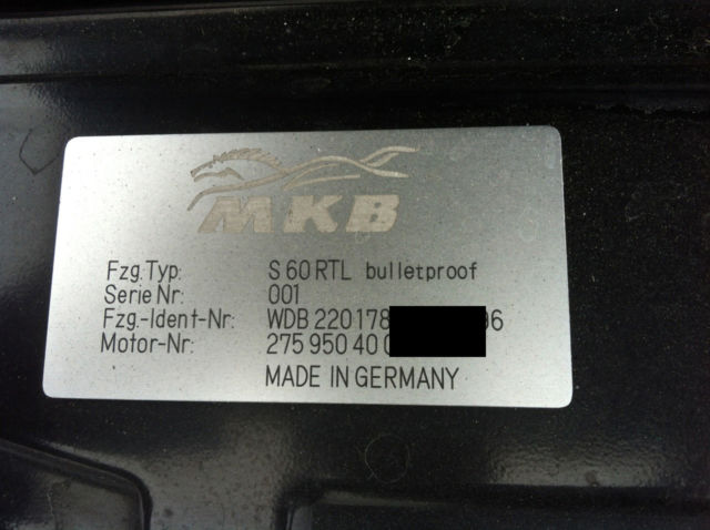 1980 Black Mercedes-Benz Other Bulletproof Limousine