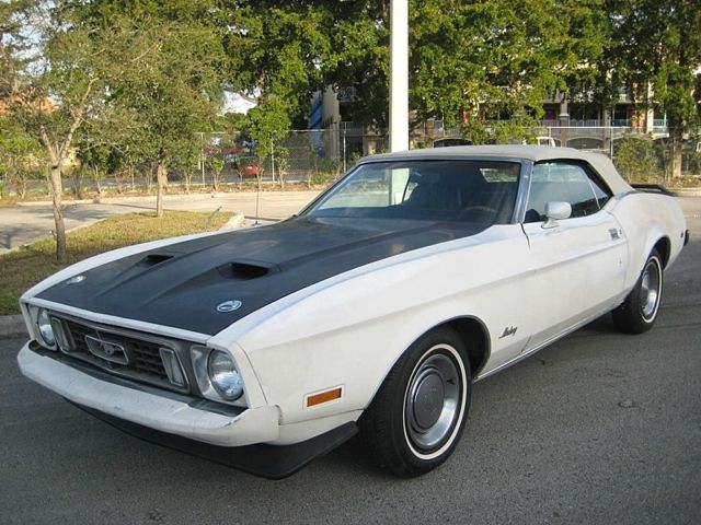 1973 White Ford Mustang Convertible