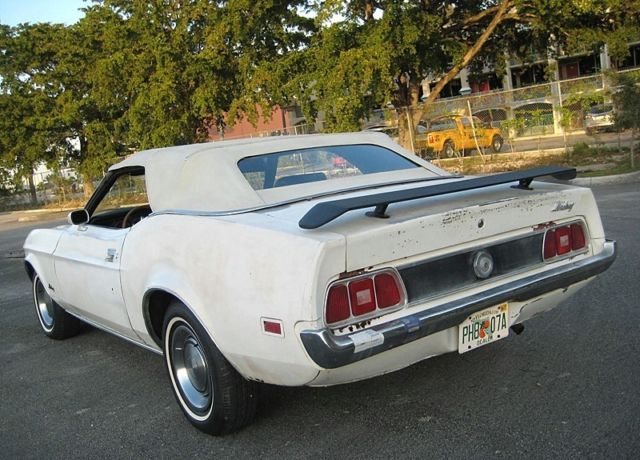 1973 White Ford Mustang Convertible