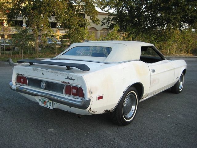 1973 White Ford Mustang Convertible