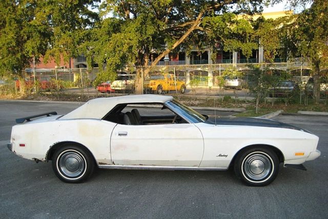 1973 White Ford Mustang Convertible