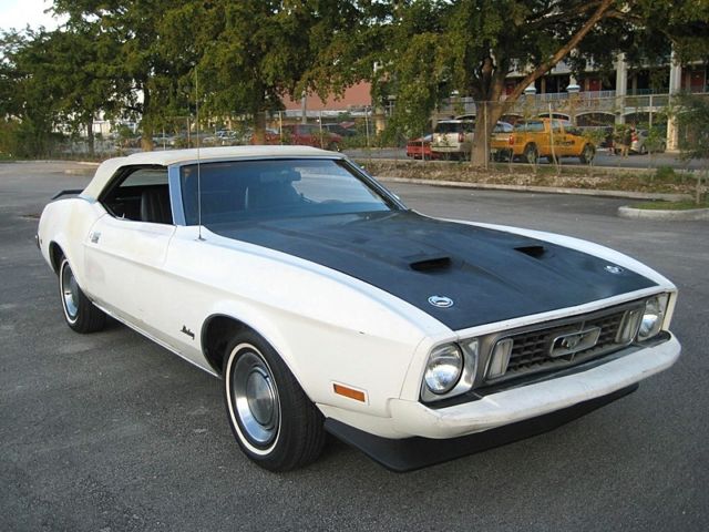 1973 White Ford Mustang Convertible