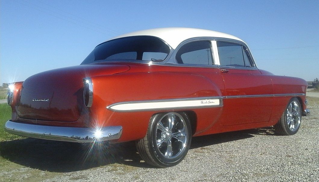 1954 Mango Tango Orange/ Cool Vanilla Chevrolet Bel Air/150/210 Sedan
