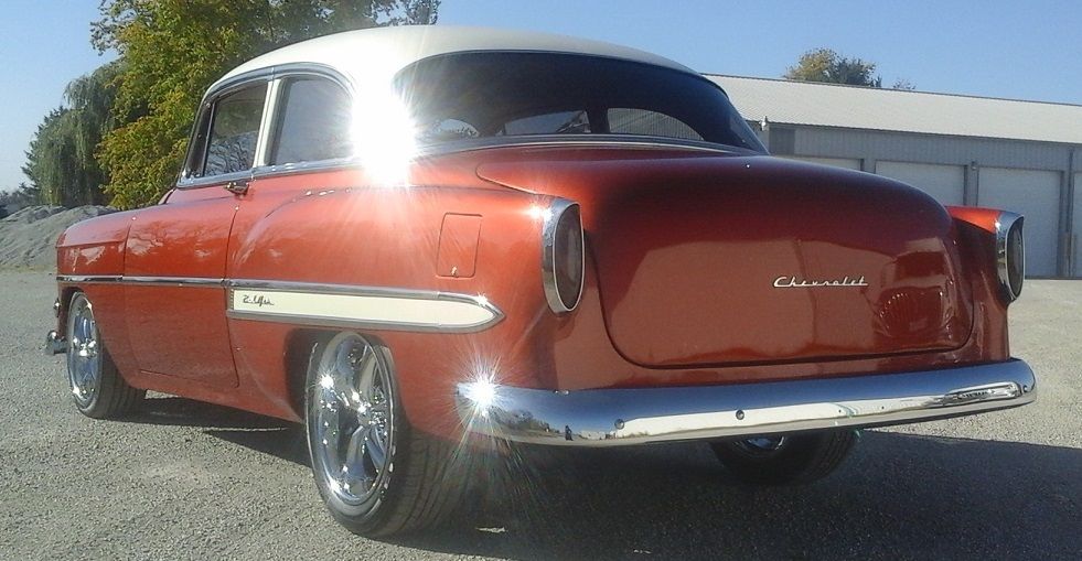 1954 Mango Tango Orange/ Cool Vanilla Chevrolet Bel Air/150/210 Sedan