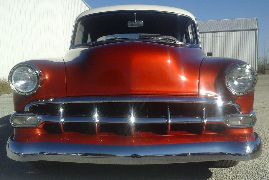1954 Mango Tango Orange/ Cool Vanilla Chevrolet Bel Air/150/210 Sedan