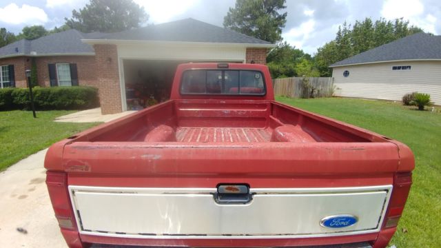 1990 Red Ford Ranger Standard Cab Pickup