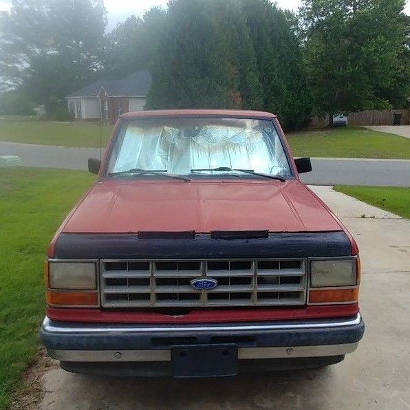 1990 Red Ford Ranger Standard Cab Pickup