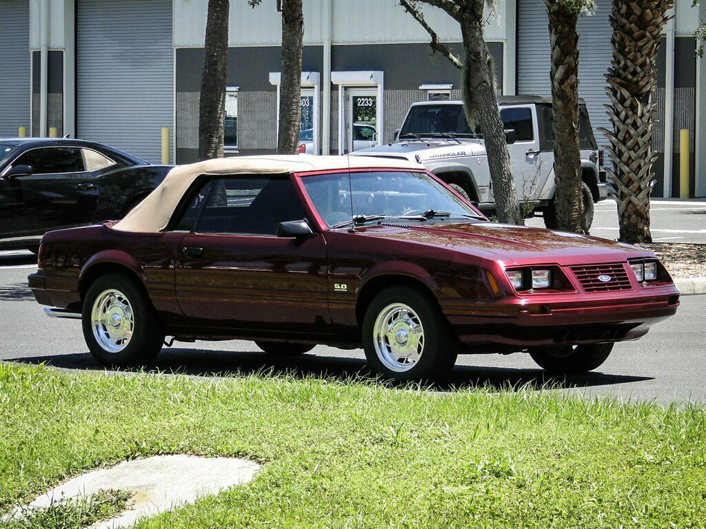 1984 Maroon Ford Mustang Convertible