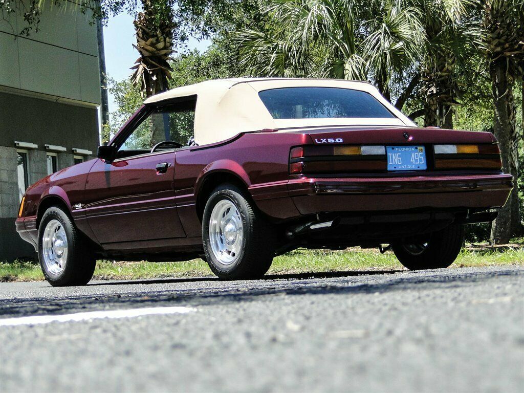 1984 Maroon Ford Mustang Convertible