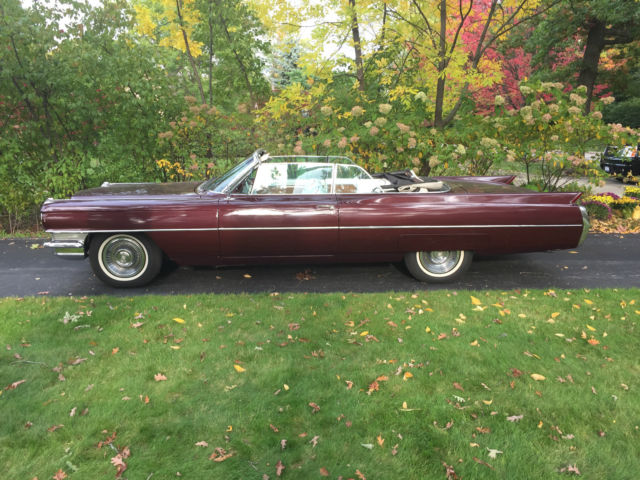 1964 Maroon Cadillac DeVille Convertible