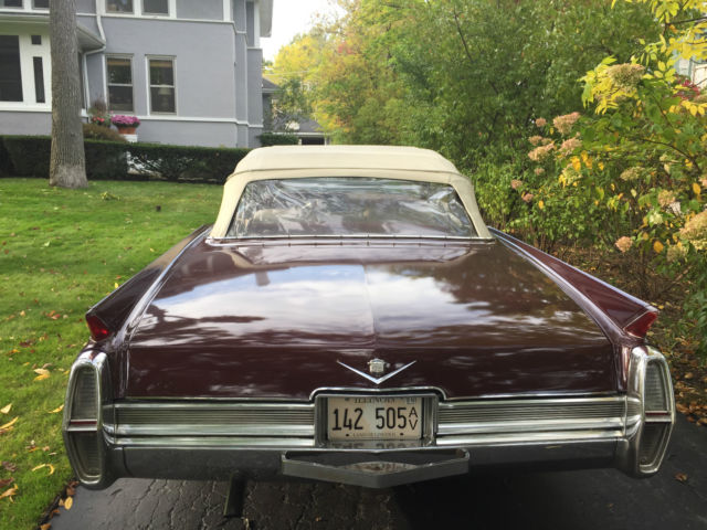 1964 Maroon Cadillac DeVille Convertible