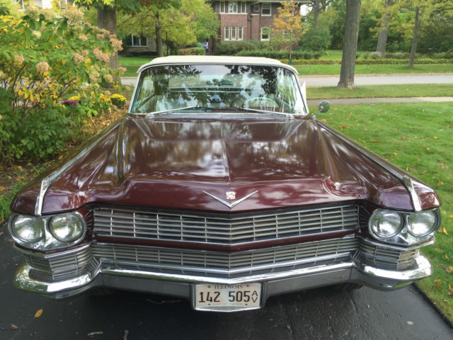 1964 Maroon Cadillac DeVille Convertible