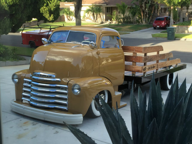 1950 Mustard Chevrolet Other Cab over engine, wood flat bed lift.