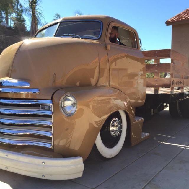 1950 Mustard Chevrolet Other Cab over engine, wood flat bed lift.