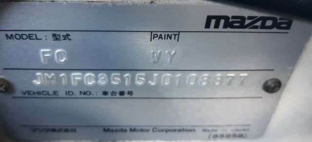 1988 White Mazda RX-7 Convertible