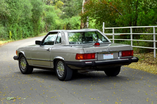 1987 champagne Mercedes-Benz SL-Class Convertible