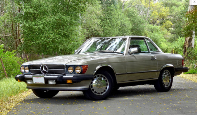 1987 champagne Mercedes-Benz SL-Class Convertible