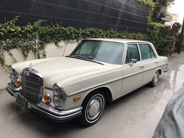 1970 White Mercedes-Benz 200-Series Sedan