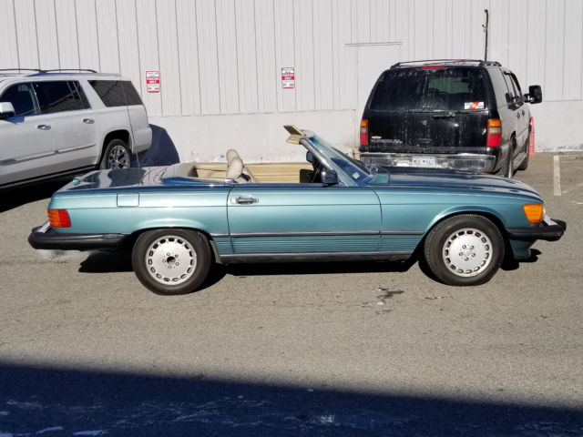 1988 PETROL BLUE GREEN METALLIC Mercedes-Benz SL-Class CONVERTIBLE