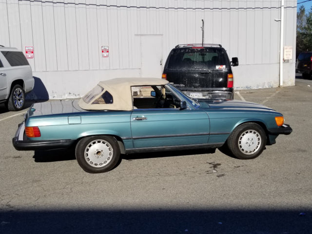 1988 PETROL BLUE GREEN METALLIC Mercedes-Benz SL-Class CONVERTIBLE