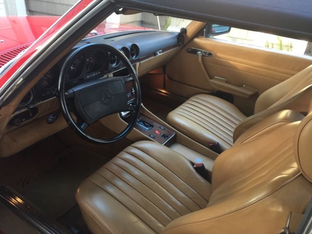 1989 Red Mercedes-Benz SL-Class Convertible