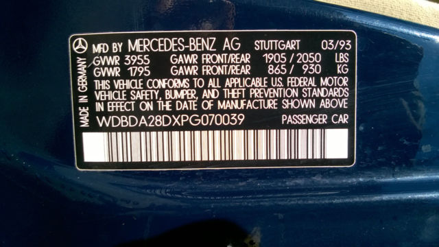 1993 Blue Mercedes-Benz 190-Series Sedan