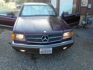 1985 Maroon Mercedes-Benz 500-Series Coupe