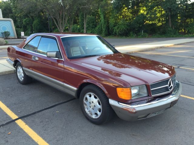 1984 Burgandy Mercedes-Benz 500-Series Coupe